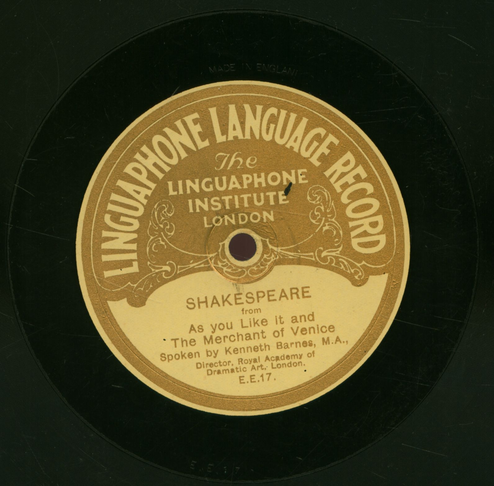 Spoken by Kenneth Barnes, M.A. [Hangfelvétel]